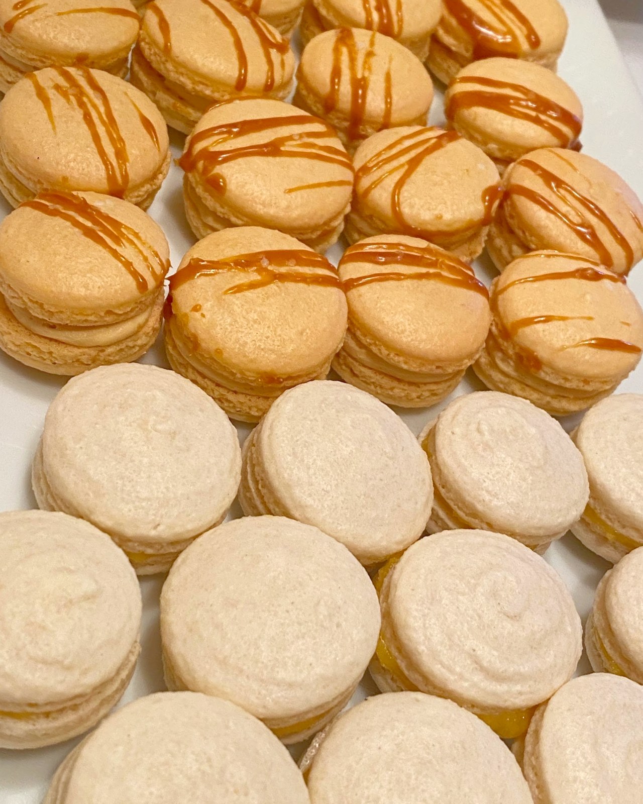 Caramel and lemon macaron platter
